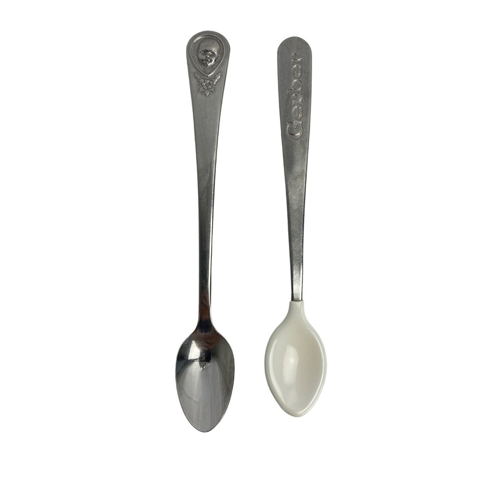 Vintage Gerber Baby Spoons‎ Stainless Steel Feeding Spoon Set Toddler Infant USA